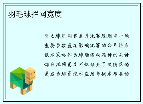 羽毛球拦网宽度